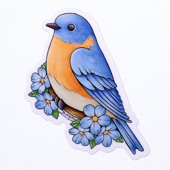 3 for $15 - Bluebird Waterproof Vinyl Sticker - NEW - Picture 1 of 2